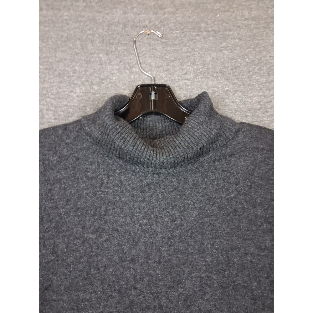 Jessica London Womens Sweater L Gray Cashmere Wool Blend Turtleneck  Academia